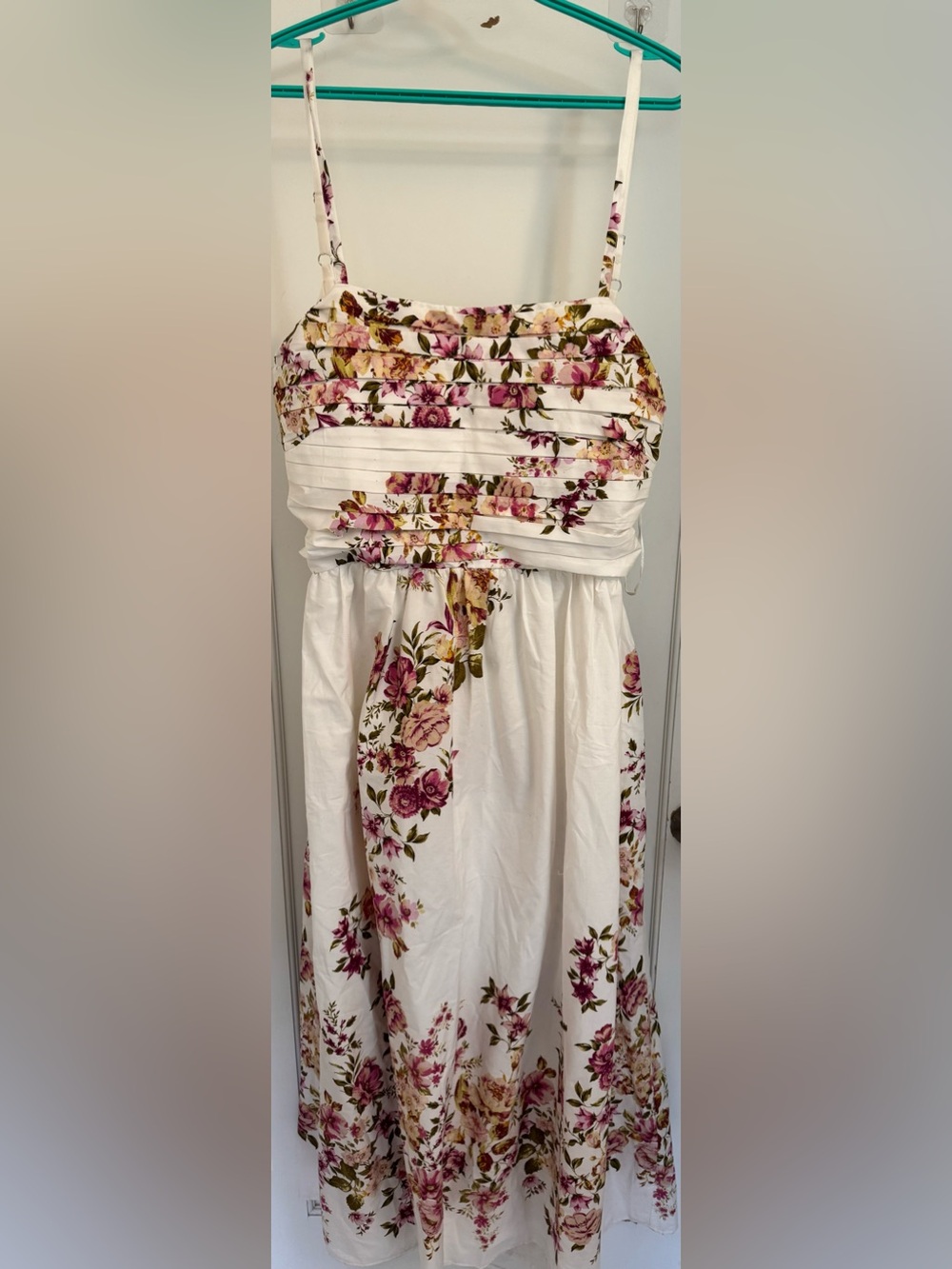 NWT 1.STATE White Floral Ruched Midi Dress Size XL